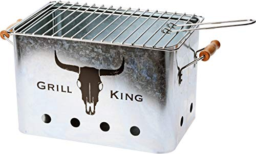 matrasa Grill King rechteckig 45x22x22cm Silber verzinkt - Standgrill Kohlegrill BBQ Holzkohlegrill