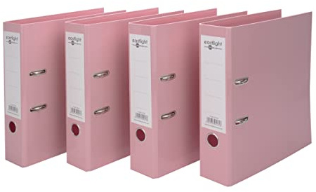 Eastlight A4 Pastel Premium Lever Arch File Pink, Pack of 4