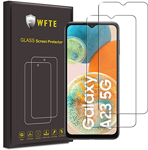 WFTE [Lot de 2] Verre Trempé pour Samsung Galaxy A23 5G/4G, 0,26mm Film de Protection d'écran avec Haute Transparence à 99%, Anti-trace Protecteur avec Dureté 9H Glass