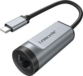 USB C auf Ethernet Adapter, Lemorele Thunderbolt 3/Typ C auf RJ45 Gigabit Ethernet LAN Netzwerk Adapter mit 100W PD Ladeanschluss Kompatibel Laptop, PC, Switch, MacBook, ipad, und mehr Typ C Geräten
