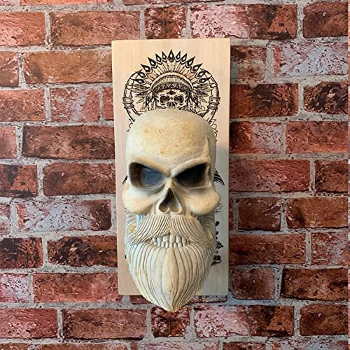 Porte Casque Moto Mural Tete De Mort, Artisanat Amovible En Résine Pour Décoration Murale En Forme De Tête De Fantôme, Skull Helmet Rack Resin Crafts Casquettes-Titulaire A