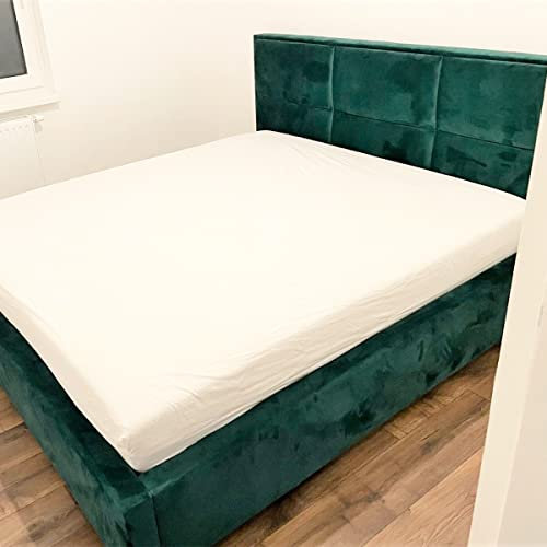 KM Möbel | Polsterbett | Rückenlehne aus Polsterplatten | Bett mit Lattenrost und Stauraum | Galaxy 160x200 (Bett mit Lattenrost Holzrahmen)