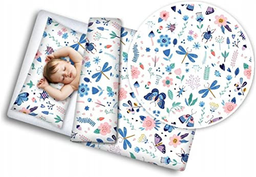 2pc Cotton Baby Bedding Cot Toddler Duvet Cover and Pillowcase Set to Fit Cot Bed 120x90cm On Meadow