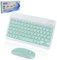 Mini Bluetooth Keyboard and Mouse for iPad, Tablets, Android, iPhone - Rechargeable With Silent Wireless Mouse, Compatible With iPad Pro/Mini/Air, Mac OS Systems