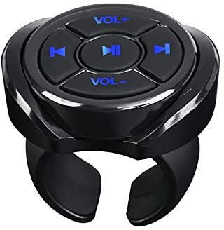 Aumotop Wireless Media Button BT5.0 Mini-Fernbedienung Auto-Lenkrad-Fernbedienung für Musikwiedergabe, Selfie, kompatibel mit Android-iOS-Geräten
