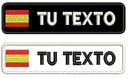 Parche bordado con etiqueta de nombre militar personalizado, bandera de Espa?a verde militar personalizada con gancho de hierro en el respaldo A + B +