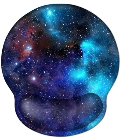 AOKSUNOVA Tapis de Souris avec Coussin en Gel Tapis de Souris avec Repose-Poignets Tapis de Souris Ergonomique avec Motif Galaxy