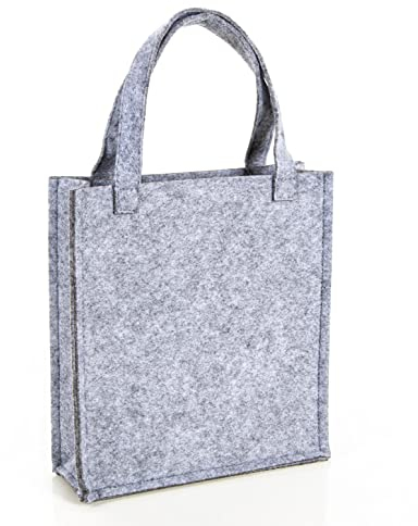 Logbuch-Verlag Kleine Filztasche Geschenktasche grau mit Henkel 18 x 20 x 5 cm Filz Ostern Osternest Verpackung für Kleinigkeiten