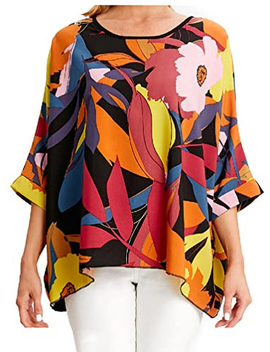 Minetom Damen Sommer Chiffon Bluse Strand Beiläufige T Shirt Lose Hemd Oversize Oberteile Tuniken Tops Strandponcho Bikini Cover Up Stil 33 Einheitsgröße