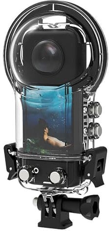 HUAYUWA 30M Tauchgehäuse mit Silikon-Objektivdeckel für Insta360 X3 Action-Kamera, wasserdichtes Gehäuse mit Halterungszubehör, 98FT Unterwasserfotografiegehäuse für Insta 360 One X3 Tauchgehäuse