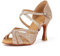 Syrads Scarpe da Ballo Latino Salsa Donna Scarpe da Ballo da Sala Tango Valzer Kizomba Bachata Danze al Coperto,Oro 9cm Heel,37 EU