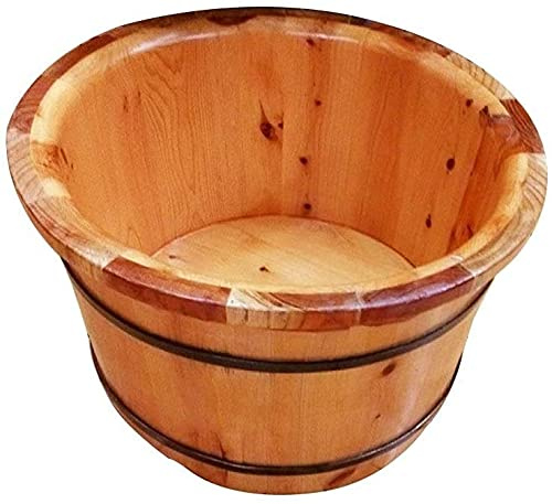 Scpantkend Foot Massager Spa Foot Bath Bucket Bucket Feet Foot Tub Pedicure Basin Wood Foot Basin Wooden Sauna Bucket for Women Men Elderly Muscle Pain Soreness Relief Wood Foot Basin Spa Massage