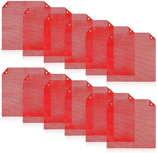 Newwiee 12 Stück 45,7 x 45,7 cm Grommet Warnflagge Übergröße Rot Sicherheitsflaggen Netz wetterfest strapazierfähig rote Flagge für LKW-Ladungen Fußgänger Anhänger Schleppen Kreuzungen