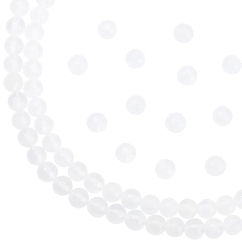arricraft Circa 67 pz di Perline di Selenite Naturale Da 6 mm, 40 cm 1 fili di Perline di Pietra Naturale Non Tinti Centro Forato Gemma Perline Sciolte per Gioielli Collana Braccialetto (Foro: 0.8mm)