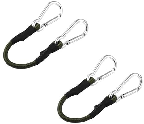 VBNZBK Spanngummi mit Karabiner, 30cm Spanngummi mit Haken, Expander mit Haken, Gummiband mit Haken, Expander mit Karabiner, Gepäckspanner Schwarz Gummiseil für Outdoor Camping Fahrrad Motorrad