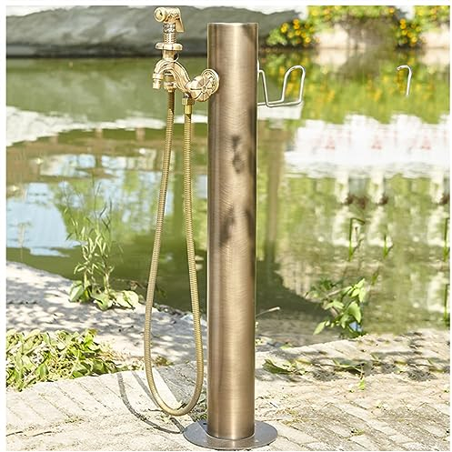 Wasserhahn-Wassersäule für den Außenbereich, Gartenbrunnen, Bodenmontage-Wasserhahn-Schlauch-Bibb mit Messing-Wasserhahn, Hofhydrant, frostsicherer Wasserspiel-Wasserschlauchhalter, für Bewässerung/