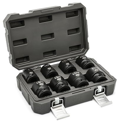 GEARWRENCH 8 Piece 3/4 Drive 6 Point SAE Impact Socket Set | 1 to 1-1/2 | 84034