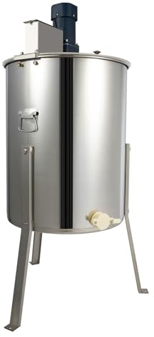 Extracteur de Miel Électrique 4 Cadres Centrifugeuse Séparateur Miel 140 W Inox avec Couvercle Taille du Nid d'Abeilles Adaptée Équipement d'Apiculture