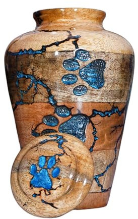 Emporium Crafts Persutm-04 Holzurne für Haustiere, Asche, Hunde, Katzen - Einäscherung, Erinnerungsbox, Handgefertigte Kleine Urne (XS)
