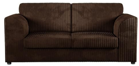 Sofa Selection’s Jumbo Cord High Back 3-Seater Sofa | Elegant High Back 3 Seater Sofa in Brown Soft Cord Fabric: Redesign Your Living Room for Superior Comfort and Style (Brown, 3 Seater)