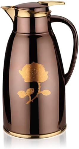 Tetera aislada, jarra de café aislada, olla aislante, tetera de acero inoxidable, tetera aislada vintage, agua potable térmica, garrafas con aislamiento térmico, 1,6 L, olla aislante (color: B)(A)