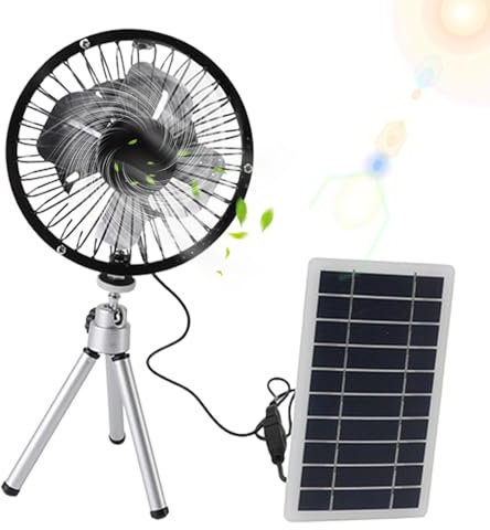 Ventilatore solare per campeggio, ventilatore esterno ad energia solare - Ventola da campeggio solare pieghevole per ventola di raffreddamento esterna da 10 W - Ventilatore solare portatile compatto a