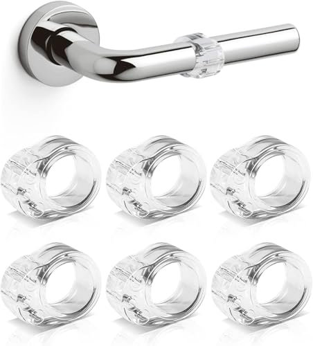 6 Pezzi Transparente Fermaporta per Maniglia, Porte Interne Ferma Anello Silicone Ferma Porta Gommini Paracolpi Protezione per Porte da Interno, Tampone Proteggi Finestre Dal Design Discreto
