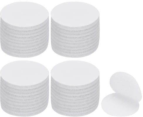 PATIKIL 1.6 Redondas Adhesivas Ganchos y Bucles, 40 Pares Círculo Doble Cara Adhesiva para Hogar Oficina Manualidades Soporte Teléfono Coche, Blanco