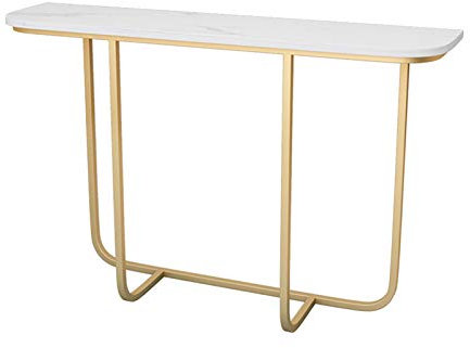 CAFIEDR Couchtisch Marmor Konsolentisch, Wandtisch, schmaler Tisch, Verandatisch, Eingangstisch, Leichter Luxus, Beistelltisch