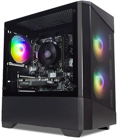 ionz Gaming PC - AMD Ryzen 5 5500, RTX 3050 6GB Graphics Card, 16GB RAM | 500GB SSD, Windows 11, 500W 80+ PSU, WiFi - Black | KZ10B Mini