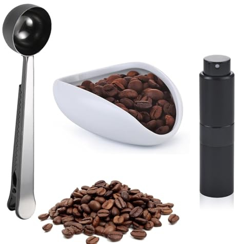 Kaffeebohnen-Dosierbecher, Kaffeeschaufel mit Clip, Sprühflaschen-Set, Espresso-Zubehör Kaffeezubehör für die Kaffeebar