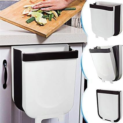 LELYFIT Poubelle suspendue, poubelle de cuisine, 9 l, pour cuisine, camping, voiture, salle de bain, bureau, chambre à coucher, poubelle à compost murale
