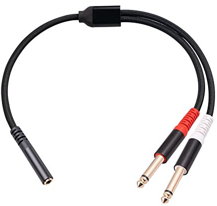 MRNHA 3.5mm to Dual 6.5mm Adapter 3.5mm Audio Aux Cable Double 6.35 1/4 inch Mono to Stereo 1/8 inch 3.5mm Aux Cord