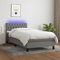 KOIECETA Boxspringbett mit Matratze & LED Dunkelgrau 100x200 cm Stoff