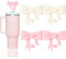 4 PCS Straw Cover, for Stanley Cup Straw Cover, Cute Pink Bow Straw Covers, Reusable Silicone Straw Tips, Straw Topper for Straw Accessories, Straw Cover Suitable for Camping, Tourism (White+Pink)