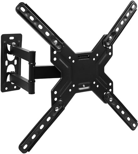 Supporto da parete per monitor e TV per la maggior parte dei televisori da 26 – 60 pollici fino a 30 kg, max. VESA 400 x 400 mm, orientabile, inclinabile, per TV e monitor piatti e curvi