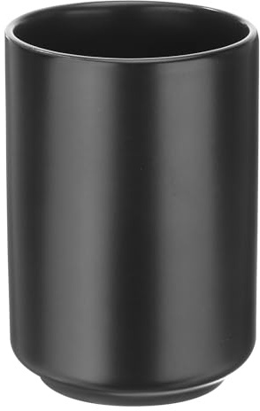QUARKZMAN Tasses à Thé Japonaises en Céramique 8oz / 240ml Couleur Unie Simple Sans Anse Mugs en Céramique à Glaçage Mat Tasse Cylindrique pour Matcha Thé Noir Café Boissons, Noir
