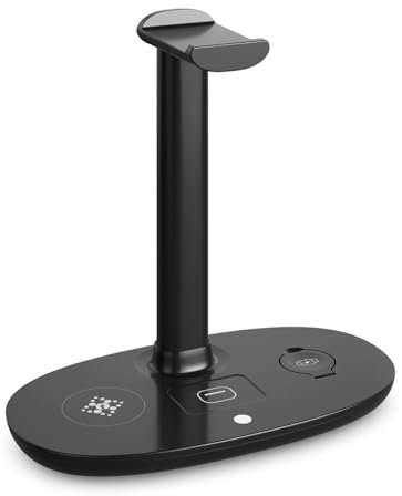 Ieron 4 in 1 Wireless Charging Station with Headphone Stand for Smartphones,Smart Watches,Wireless Headphones
