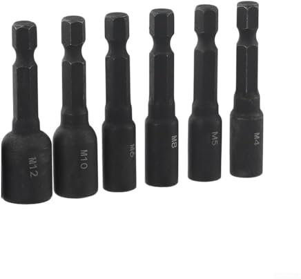 Zilimontt 6-teiliger Gewindebohrer-Adapter, 1/4-Zoll-Sechskantschaft, 4-12 mm Gewindebohrer, Gewindebohrer-Adapter für elektrische Bohrmaschine