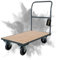 PROREGAL Transportwagen Handwagen Materialwagen | HxBxL 102x60x98cm | Traglast 450kg | Grau