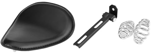 Motorcycle, Minibike With Mount Spring Bracket 31x25cm Motorcycle Black Leather Solo Bracket for Chopper Bobber Custom