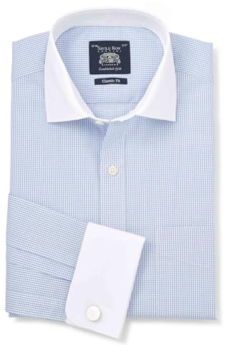 Men's Classic Fit 100% Cotton Poplin Double Cuff Formal Shirt | Luxury, Premium Quality, Long Sleeve, Dress Shirt, Formalwear