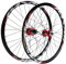 LYYCX AuroraXQ Mountainbike Laufradsatz 26/27.5/29 Zoll, Doppelwand Legierung Scheibenbremse MTB Räder, 32H Edelstahlsprecher Fahrradräder HG Hub 7-12 Geschwindigkeit(Rot,27,5 Zoll)