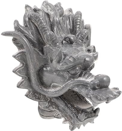 HEMOTON Drachenkopf Wandbrunnen Harz Gartenbrunnen Eleganter Wasserauslass für Außenbereiche Langlebig für Garten und Villa