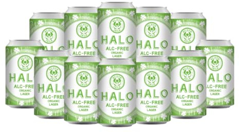 Black Isle Halo Lager 330ml Non-Alcoholic Cans - 0.3% ABV (12 pack)