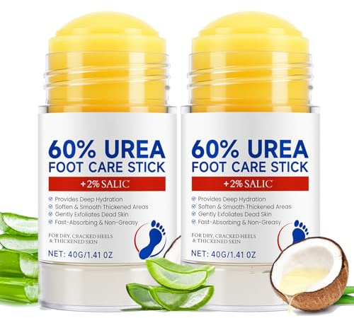Fußcreme mit 60% Urea für Sehr Trockene, Raue und Rissige Haut, Urea Creme 60 prozent für Fußpflege, Anti-Cracking Fußcreme, Feuchtigkeitsspendende Fusscreme für Füße und Hände
