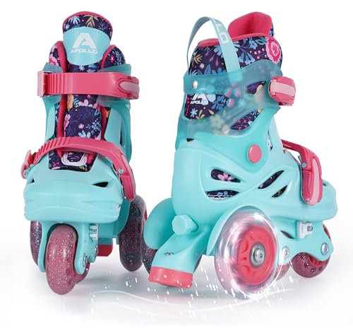 Apollo Kids My 1st Skates Adjustable - verstellbare Rollschuhe für Kinder, Größe 26-30, Roller Skates für Mädchen und Jungen, ideal für Anfänger, Trainings-Rollschuhe mit Doppelbremse