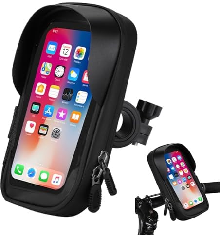 XoeLLe Porta Cellulare Bici Impermeabile 360°Touch Porta Telefono Moto Custodia Antiurto e Protezione Completa per Smartphone Telefono Bici Touch Screen per Smartphone da 4,5-6,4 Pollici