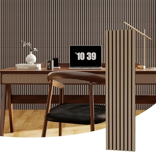 GarveeHome 120x30cm Holzlatten Akustikpaneele, schallabsorbierend, 4er Set | Schallabsorbierend & schallisolierend. Moderne Innenraum-Dekoration. Einfache Montage. Ideal für Wohnzimmer, Büro, Studio.