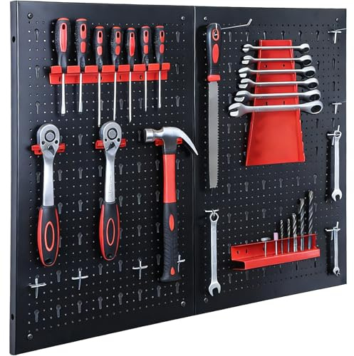 Floordirekt Werkzeug Lochwand aus Metall 80x60 cm Werkzeugwand Lochplatte - 2 Platten Set, für Werkbank, Garage, Werkstatteinrichtung